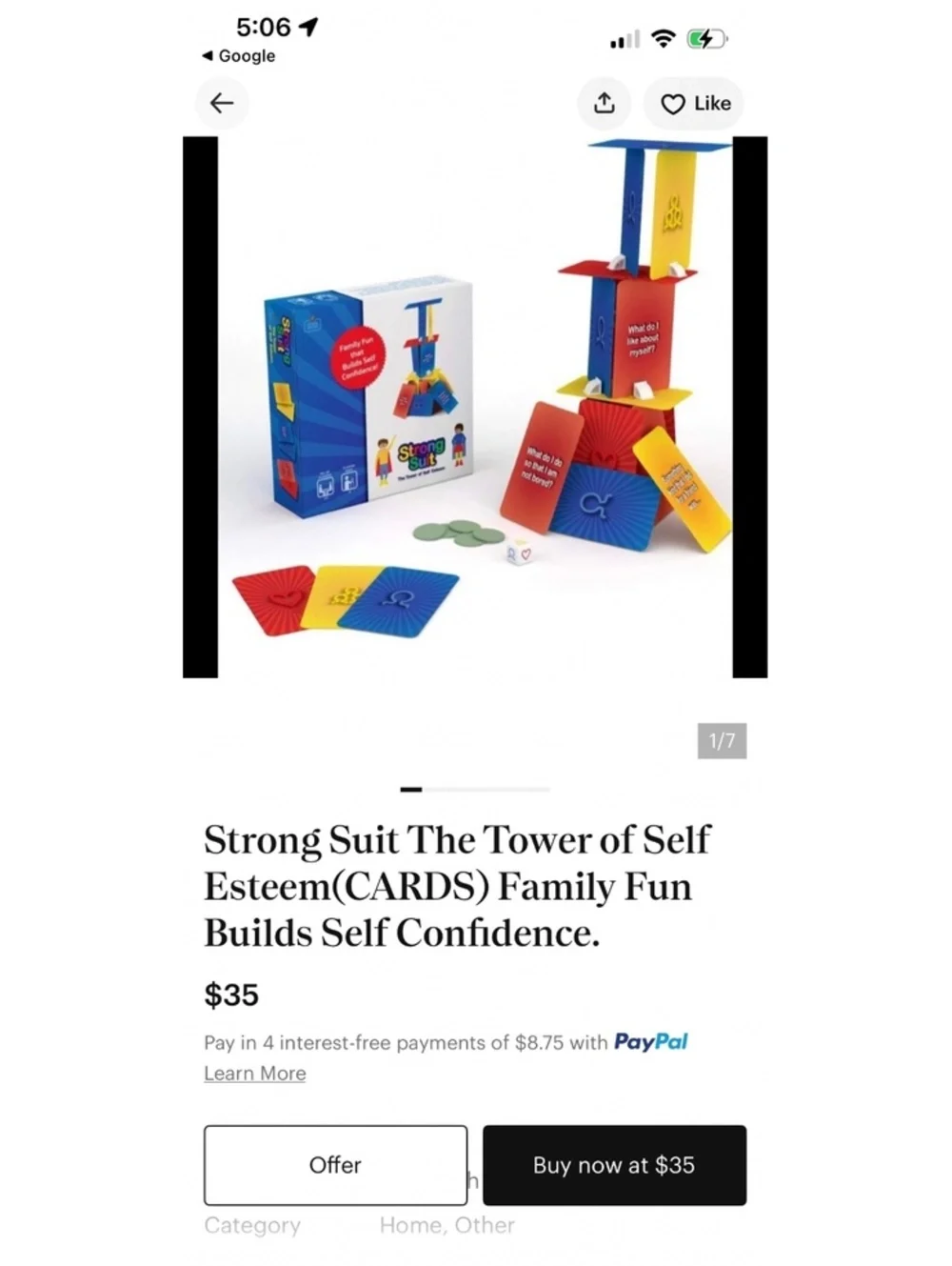 Strong Suit The Tower of Self Esteem Social Skills Game Medium Red Yellow Blue